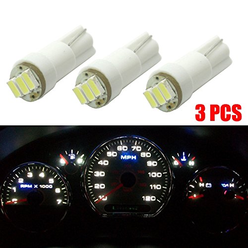 Partsam3x 3-SMD 1206 White Dashboard Instrument LED Car Light Bulb Lamp 17 57 37 73 257 Light Kit Partsam 102218