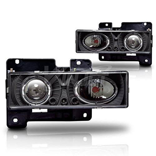 V-Spec 88-98 Chevy C/K / 95-99 Chevy Tahoe / 94-99 Chevy Suburban / 92-94 Chevy Blazer 88-98 GMC C/K / 92-99 GMC Suburban / 92-99 GMC Yukon Halo Projector Head Lights - (Black / Clear) Headlight Assemblies V-Spec VS10-0002-04
