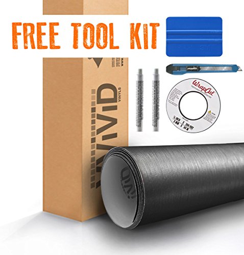 Dark Grey Brushed Titanium Metal 5ft x 90ft 450sq ft Cast VViViD8 Vinyl Decal New Bubble-Free Car Wrap Interior with Free Tool Set Kit Included Decals VViViD V8-TOOLKIT-BALDG-90