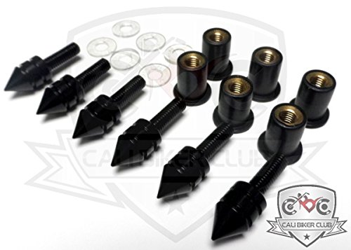 Windshield Hardware CaliBikerClub WSB-Spike-Black-6x