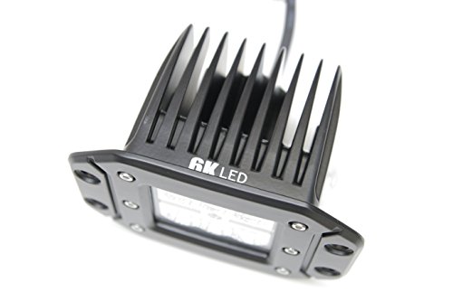 6K LED C418 Flush mount Off Road Lighting 18w Cree FLOOD Bumper Work Light Black Flush Cover Super Bright - 2PK Bulbs 6K LED LED-418F