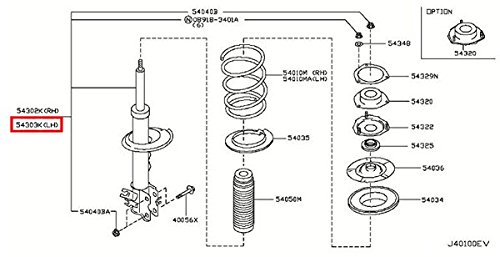 Infiniti 54303-CG085, Suspension Strut Assembly Shocks & Struts Infiniti 54303-CG085