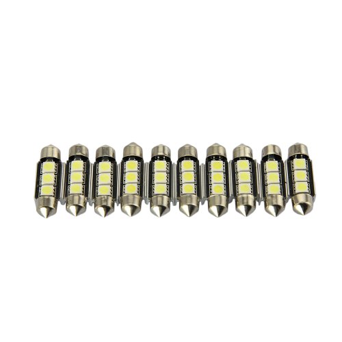 Gadget Zone (US seller) 10pcs 5060 SMD 3 LED 12V LED Replacement License Plate Light Bulbs - White Lighting DBPOWER BLA0159