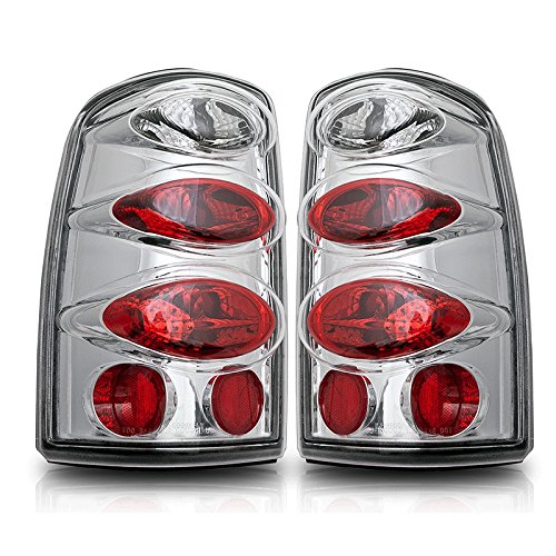Premium 2pc Tail Lights Fit 00-06 Chevy Suburban;00-06 Chevy Tahoe Altezza Tail Lights - Chrome Reflector / Clear Lens - Light bulb type Stock Light. (1 Pair includes both Driver & Passenger Sides.) Tail Light Assemblies MaxMate LTC30357