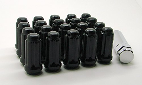 AccuWheel LNS-09160B5 Small Diameter Acorn Spline Drive Black Lug Nuts with Key (9/16 Thread Size) - Pack of 20 Lugnuts Lug Nuts AccuWheel LNS-09160B5