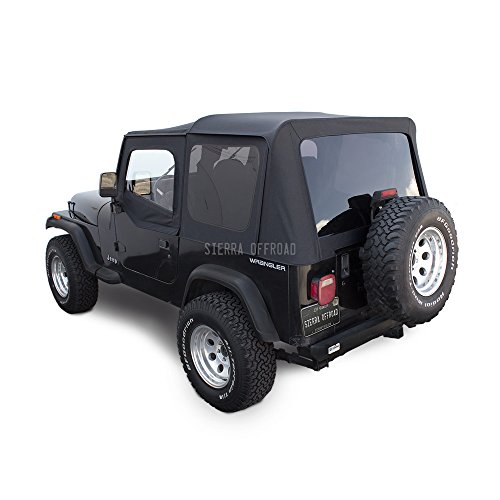 Sierra Offroad Jeep Wrangler YJ (1988-95) Factory Style Soft Top with Tinted Windows, with Upper Doors Black Denim Tops & Roofs Sierra Offroad 10-40-YJC8895-11