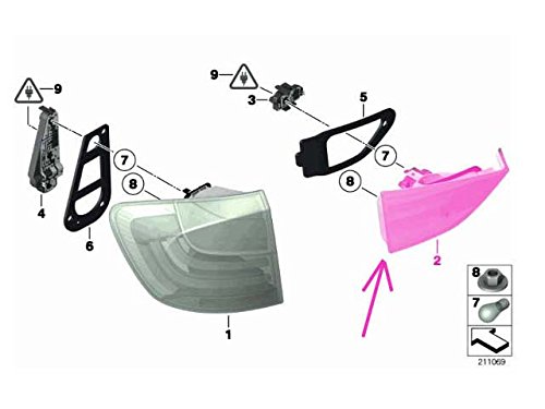 BMW e84 Tail Light for Hatch Inner RIGHT /passen GENUINE Tail Light Assemblies BMW 46577615321