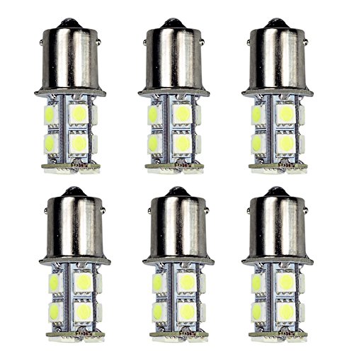 6pcs 13-SMD 1156 Ba15s 12V Backup Signal Blinker Tail Light LED bulbs White Lighting nj365 Automotive Lamp 003C00872