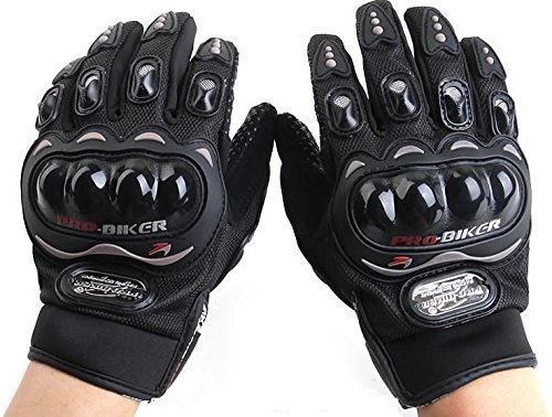 Black Motorcycle Racing Pro-Biker Motocross Sport Finger Protective Gloves Size XL Fit For Suzuki HAYABUSA/GSXR1300 2008 2009 2010 Gloves LUO LUOO-TA059-XL-063