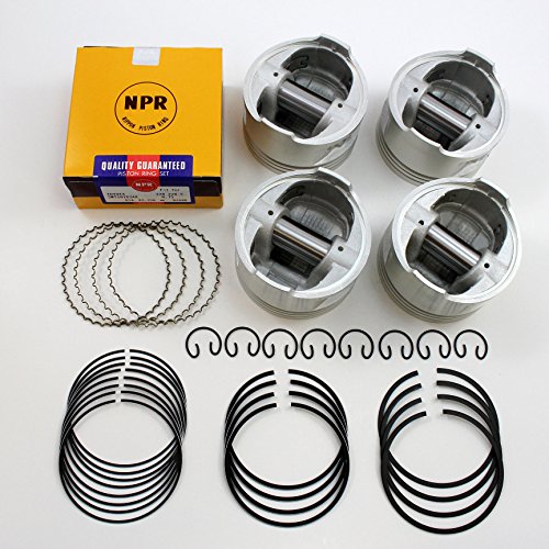 Premium Quality Pistons + Rings Set 1985-1995 2.4L Toyota Pickup 4Runner Celica 22R (0.020(.50mm)) Cast Pro Performance 10-239