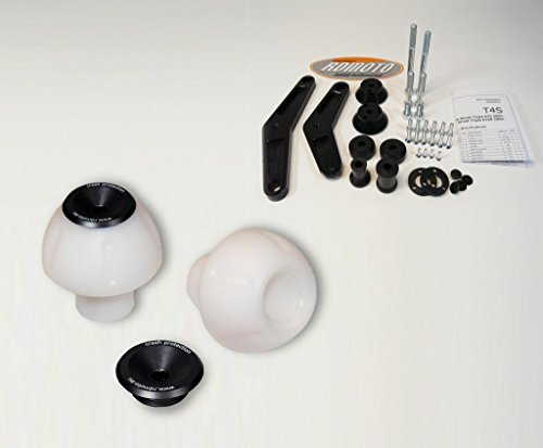 Kawasaki Z750 (S) 2004-2006 RD Moto Crash Frame Sliders Protectors With Full Mounting Kit PHV1 Wht/Blk Frame Guards IRC K4-PHV1W-K.001