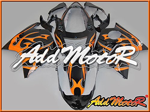 Addmotor Injection Molded Fairing Fit CBR1100XX 1996-2007 Flames Black H11134 Fairing Kits Addmotor H11134