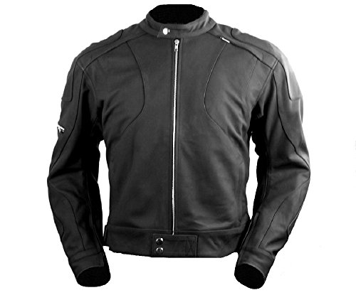 Men's CBCOOPER Armored Motorcycle Racing Black Matte Cowhide Leather Jacket (2XL) Jackets & Vests Cbcooper 200331