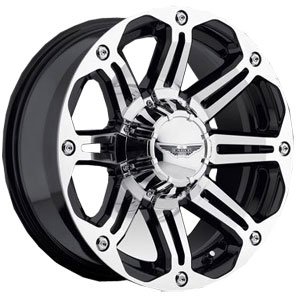 18X8.5 American Eagle 050 S.F. w/Blk Trim Wheel, 5x5/5.5, +20mm Car American Eagle Wheel 0502-9851
