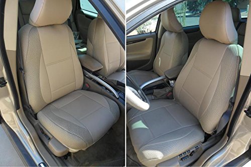 Volvo S40 V40 S60 S70 V70 S80 Until 2014 Mix Tan Leatherette and Synthetic Custom Fit Front Car Seat Covers Accessories topcar-athens 310,060,102