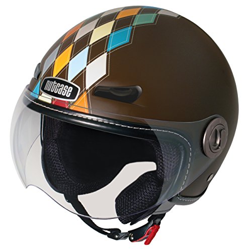 Nutcase Modern Argyle Matte Moto Helmet (Brown/Multi-Color, Small) Helmets Nutcase NMTO-1020M-S