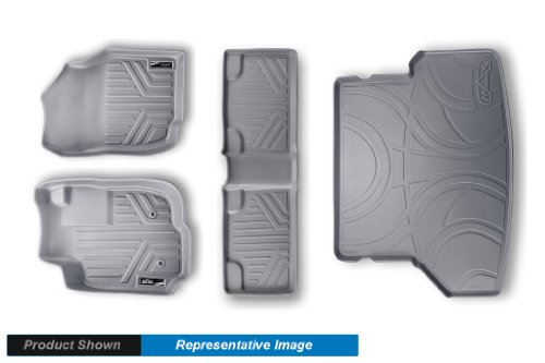 MAXLINER (A2152/B2152/D2152) Gray Second Row All-Weather Floor Mat Set and Cargo Liner Bundle for Toyota Highlander Custom Fit MAXLINER A2152/B2152/D2152