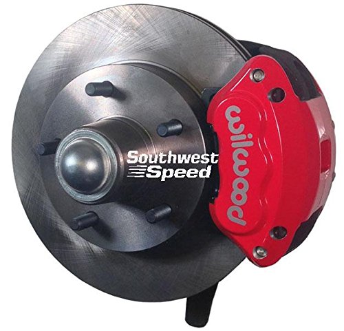 SWS DISC BRAKE KIT, FRONT, 64 - 72 GM, 2 DROP SPINDLES, ROTORS, RED WILWOOD CALIPERS, SOUTHWEST SPEED Brake Kits Southwest Speed 205-2113