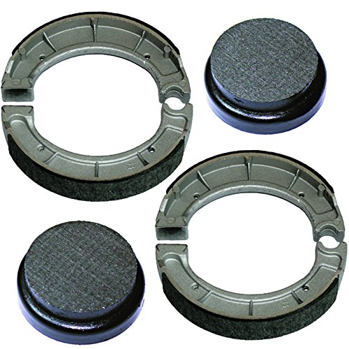 FRONT BRAKE SHOES & REAR BRAKE PADS YAMAHA Moto-4 350 350ER YFM350ER YFM-350ER 1989-1995 Pads Caltric MP245+BS108+BS108/2