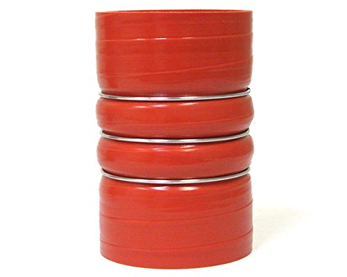 HPS 4 Inch 4-ply Reinforced Aramid CAC Charge Air Cooler Silicone Hose Coupler 7 Inch Long HOT Side Hoses & Hose Clamps HPS CAC-400-L7-HOT