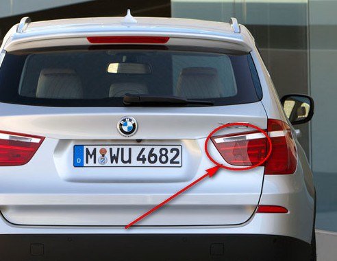 BMW f25 (w/ Xenon) TailLamp on Hatch RIGHT Inner GENUINE Lighting BMW 37279474755