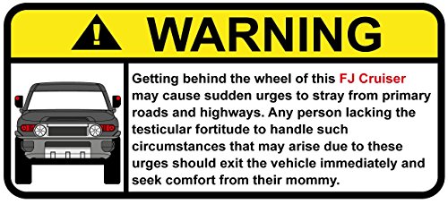 FJ Cruiser Funny Warning Off Road Sticker, Decal, perfect gift Bumper Stickers, Decals & Magnets tomkoz 3015