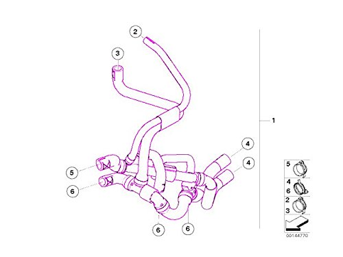 BMW Mini 'S' (05-06 A/T) Coolant Hose (8-Way) GENUINE Radiator Genuine MINI 39853948289
