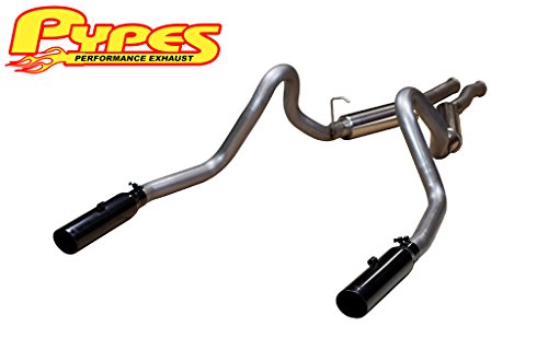1987-1995 Ford Mustang GT LX & Cobra 5.0 2.5 Phantom Stainless Steel Cat Back Exhaust Kit with 3.5 Black Tips & M80 Mufflers Categories Pypes Performance Exhaust SFM29VB