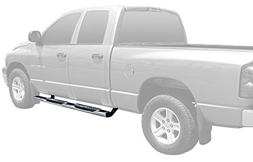 Custom Fit 02-08 Ram 1500/03-09 Ram 2500/3500 Quad Cab Stainless 5 Straight Side Step Nerf Bars Running Boards(2pcs with Mounting Bracket Kit) Body MaxMate WB2D51087