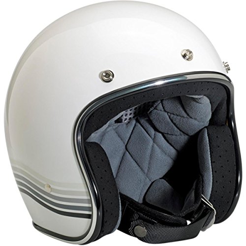 Biltwell Inc. Bonanza Spectrum Helmet, Distinct Name: White/Silver, Gender: Mens/Unisex, Helmet Category: Street, Helmet Type: Open-face Helmets, Primary Color: White, Size: XL BH-GWS-SPT-XLG Helmets Biltwell Inc. BH-GWS-SPT-XLG