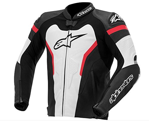 Alpinestars GP Pro Leather Jacket, Gender: Mens/Unisex, Primary Color: Black, Size: 54, Apparel Material: Leather, Distinct Name: Black/White/Red 3105014-123-54 Jackets & Vests Alpinestars 3105014-123-54