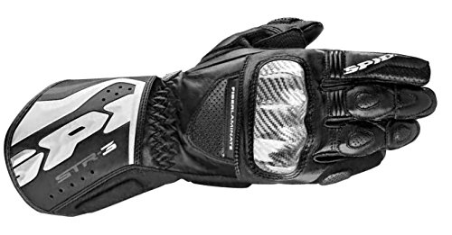 Spidi Sport S.R.L. STR-3 Gloves, Distinct Name: Black, Gender: Mens/Unisex, Size: Md, Apparel Material: Leather, Primary Color: Black A139-026-M Gloves Spidi A139-026-M