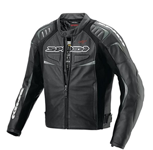 Spidi Sport S.R.L. R/T Leather Jacket, Distinct Name: Black, Gender: Mens/Unisex, Size: 38, Apparel Material: Leather, Primary Color: Black P133-026-48 Jackets & Vests Spidi P133-026-48