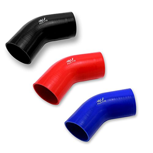 76mm 3inch 45 Degree Elbow Silicone Hose Coupler Black YJ RACING Replacement Parts YJ RACING T17903-76-BK