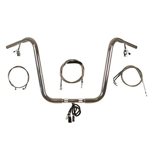 Hill County Customs 1 1/4 Chrome 16 Prewired Ape Hangers Kit for 1996-2006 Harley-Davidson Road King, w/Cruise - PW-HC-11416C-RK06-C Handlebars Hill Country Custom Cycles PW-11416C-RK06C