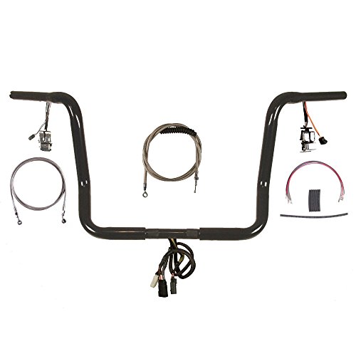 Hill County Customs 1 1/4 Black 14 Prewired Ape Hangers Kit for 2008-2013 Harley Electra Glide w/Radio, w/Cruise, NoABS Brakes -PW-HC-BB14GB-EG08-RC Handlebars Hill Country Customs PW-BB14GB-EG08C