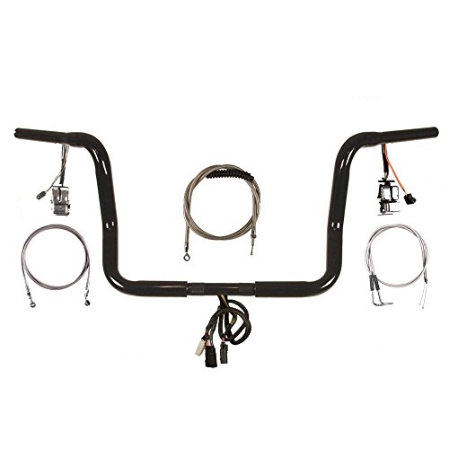 Hill County Customs 1 1/4 Black 12 Prewired Ape Hangers Kit for 1996-2006 Harley-Davidson Electra Glide w/Radio, w/Cruise - PW-HC-BB12GB-EG06-RC Handlebars Hill Country Customs PW-BB12GB-EG06C