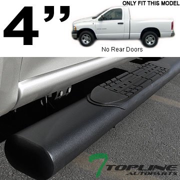 4 MATTE BLK OVAL SIDE STEP NERF BARS RUNNING BOARDS 02-09 DODGE RAM REGULAR CAB Nerf Bars Topline_autopart sbhd-ram02rc-4-mb-001