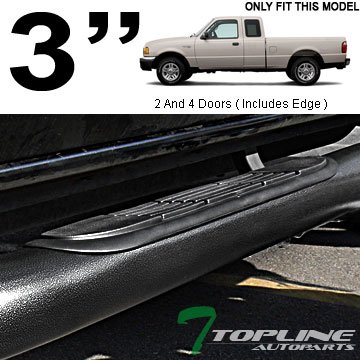3 HAMMERED BLK SIDE STEP NERF BARS RUNNING BOARD 98-11 FORD RANGER 4D SUPER CAB Nerf Bars Topline_autopart sbhd-rang98xc-sb-001