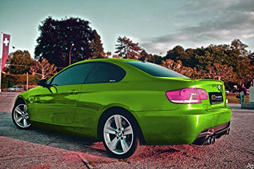 Green Chrome Car Wrap Vinyl 17.60 x 5ft with Air-Free Channels and Ready to Use Adhesive DIY Decals VViViD VD8-GreenCHR-17.5