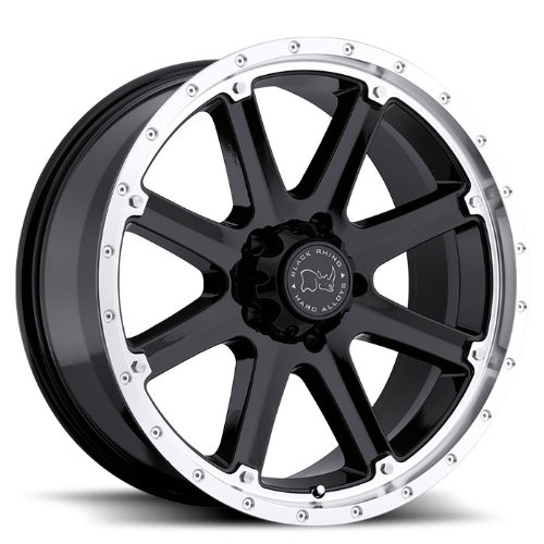 Black Rhino Moab 18x9 (5 x 150mm) ET12 GLOSS BLACK W/MACHINE LIP Car Black Rhino 1890MAB125150B10