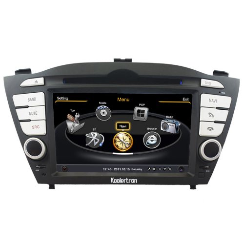 Koolertron For Hyundai ix35 / Hyundai Tucson ix Car DVD GPS Navigation With 3 Zone POP 3G/WIFI/20 Disc CDC/ DVD Recording/ Phonebook / Game with GPS Navigation Vehicle GPS with Maps (OEM Factory Style,Free Maps) with the CANBUS BOX Navigation Systems Koolertron 757-CB