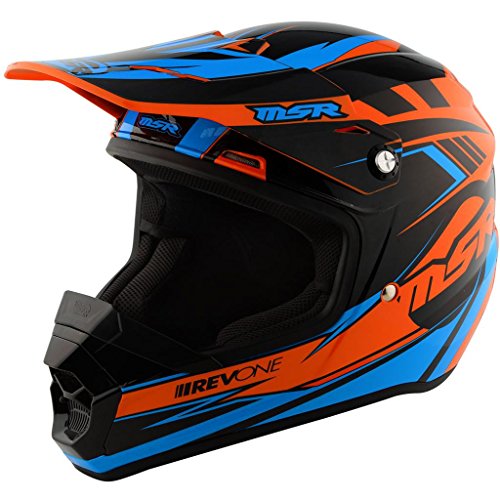 MSR RevOne Strobe MX Helmet Rev-1 Cyan/Orange- LG Helmets MSR M15-359430