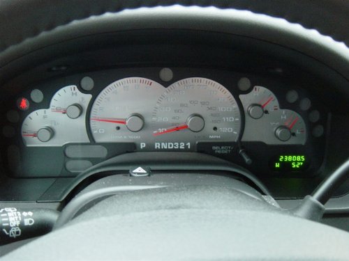 US Speedo SS EXS 04R - Stainless Steel With Red Numbers - MPH - for: Ford Escape Dash Accents US Speedo SS EXS 04R