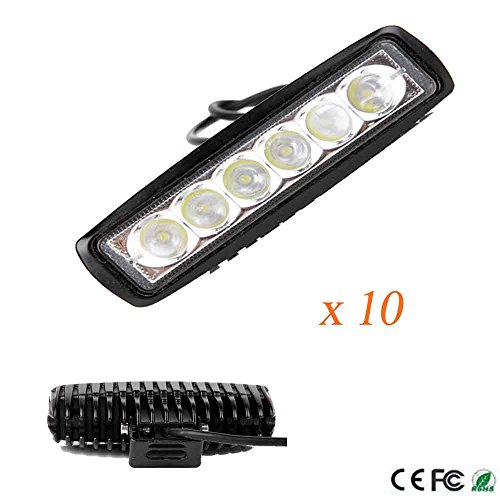 EVERGROW® 10x 18w LED Off Road Work Lights Spot Beam For SUV Boat Jeep Truck UTV 4wd LED & Neon Lights EVERGROW LED-CAR-18W-SPOT-10P