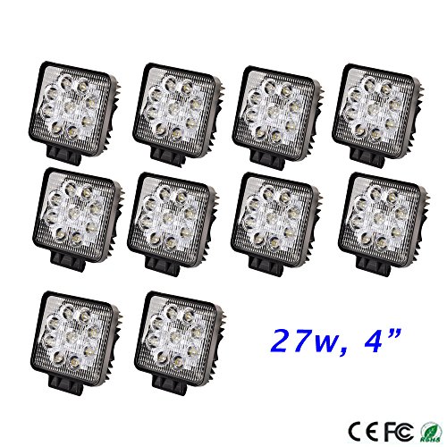 LED & Neon Lights EVERGROW LED-CAR-27W-SPOT-SQ-10P