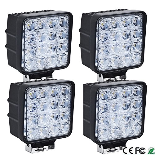 EVERGROW® 4x LED 48W Square 12V 24V Work Light Spot Lamp Off Road ATV SUV Car Jeep Truck LED & Neon Lights EVERGROW LED-CAR-48W-SPOT-SQ-4P