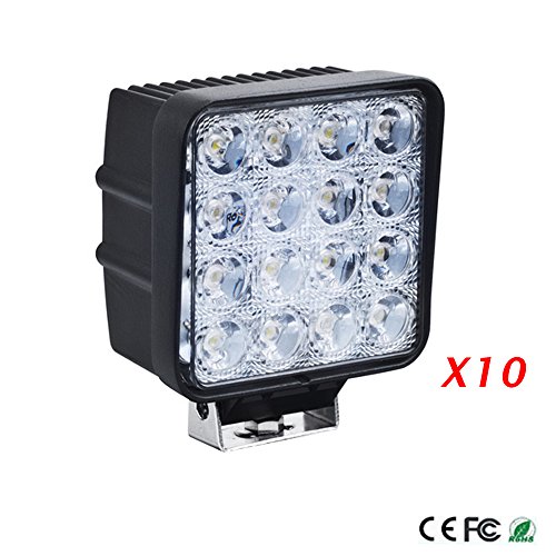 LED & Neon Lights EVERGROW LED-CAR-48W-SPOT-SQ-10P