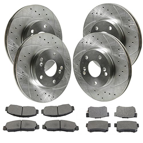 Full Set - FRONT & REAR Brake Rotors & Ceramic Pads - for Infiniti G35 & Nissan 350z (Non Brembo) Rotors Precision European Motorwerks NN-RotorPad-F+R