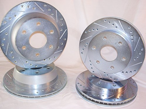 2003 thru 2006 Chevrolet Avalanche 1500 2wd Front & Rear Brake Disc Rotors +Pads Rotors Rotors Online ROL55054DSE & ROL55067DSE & HB323Y.673 & HB494Y.670